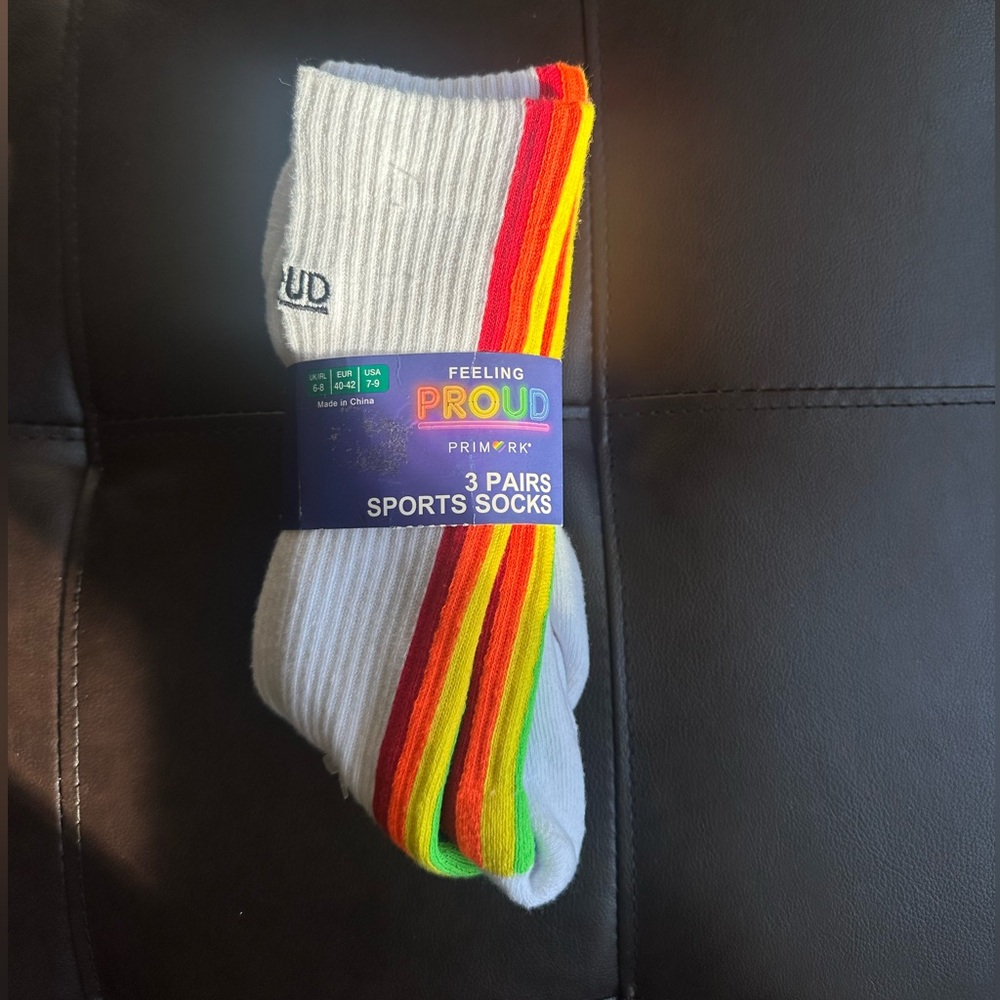 Primark Feeling Proud Pride Socks - 3 Pairs (NWT)